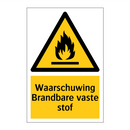 Waarschuwing Brandbare vaste stof & Waarschuwing Brandbare vaste stof