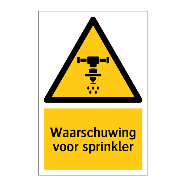 Waarschuwing voor sprinkler & Waarschuwing voor sprinkler & Waarschuwing voor sprinkler