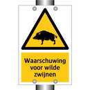 Waarschuwing voor wilde zwijnen & Waarschuwing voor wilde zwijnen & Waarschuwing voor wilde zwijnen