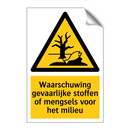 Waarschuwing gevaarlijke stoffen of mengsels voor het milieu