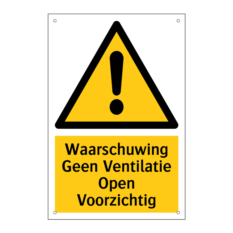 Waarschuwing Geen Ventilatie Open Voorzichtig & Waarschuwing Geen Ventilatie Open Voorzichtig