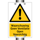 Waarschuwing Geen Ventilatie Open Voorzichtig & Waarschuwing Geen Ventilatie Open Voorzichtig