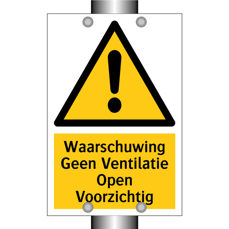 Waarschuwing Geen Ventilatie Open Voorzichtig & Waarschuwing Geen Ventilatie Open Voorzichtig