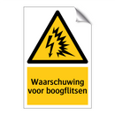 Waarschuwing voor boogflitsen & Waarschuwing voor boogflitsen & Waarschuwing voor boogflitsen