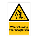 Waarschuwing voor boogflitsen & Waarschuwing voor boogflitsen & Waarschuwing voor boogflitsen