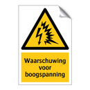 Waarschuwing voor boogspanning & Waarschuwing voor boogspanning & Waarschuwing voor boogspanning