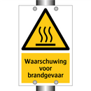 Waarschuwing voor brandgevaar & Waarschuwing voor brandgevaar & Waarschuwing voor brandgevaar