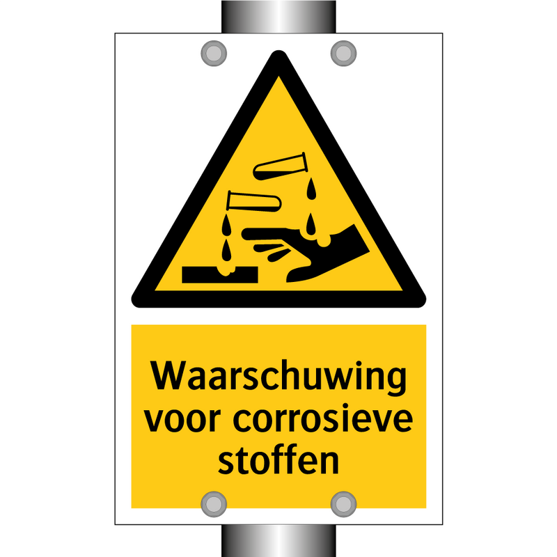 Waarschuwing voor corrosieve stoffen & Waarschuwing voor corrosieve stoffen