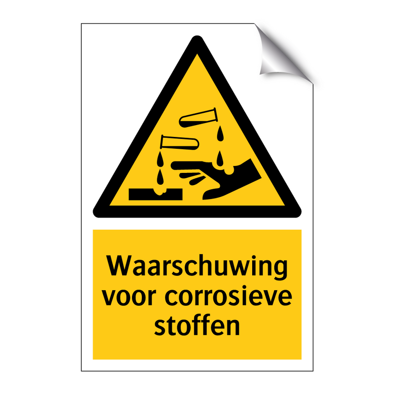 Waarschuwing voor corrosieve stoffen & Waarschuwing voor corrosieve stoffen