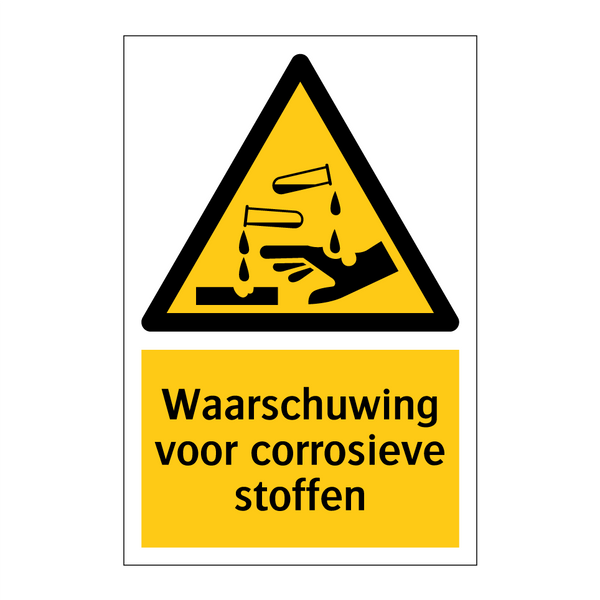 Waarschuwing voor corrosieve stoffen & Waarschuwing voor corrosieve stoffen
