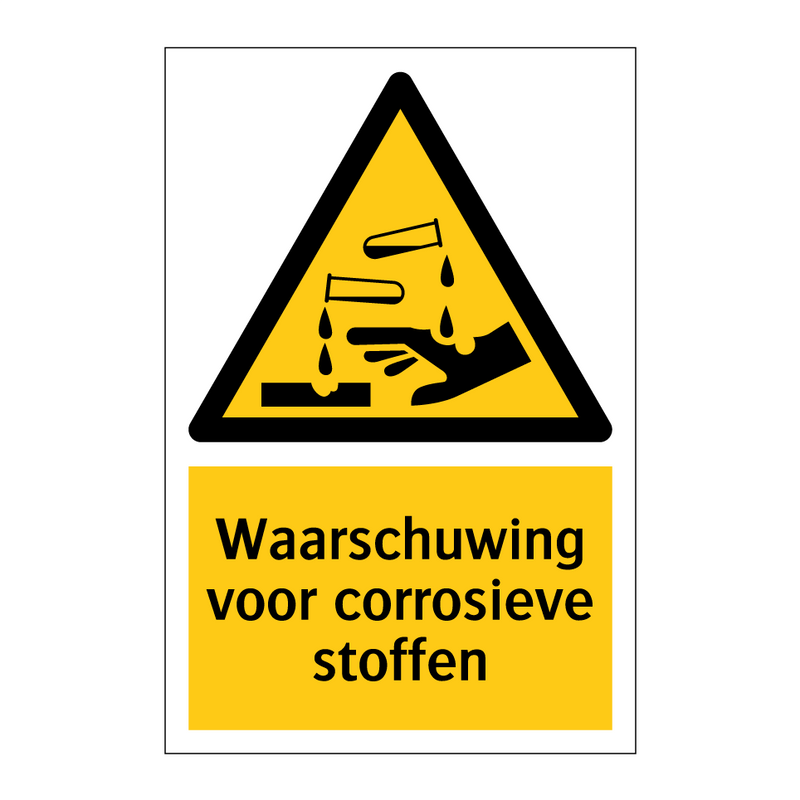 Waarschuwing voor corrosieve stoffen & Waarschuwing voor corrosieve stoffen