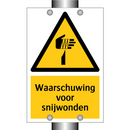 Waarschuwing voor snijwonden & Waarschuwing voor snijwonden & Waarschuwing voor snijwonden