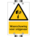 Waarschuwing voor snijgevaar & Waarschuwing voor snijgevaar & Waarschuwing voor snijgevaar