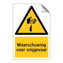 Waarschuwing voor snijgevaar & Waarschuwing voor snijgevaar & Waarschuwing voor snijgevaar