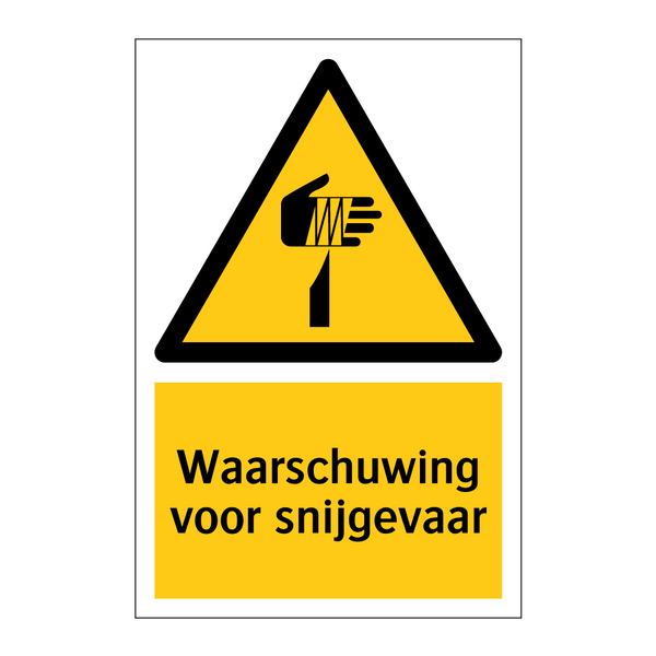 Waarschuwing voor snijgevaar & Waarschuwing voor snijgevaar & Waarschuwing voor snijgevaar