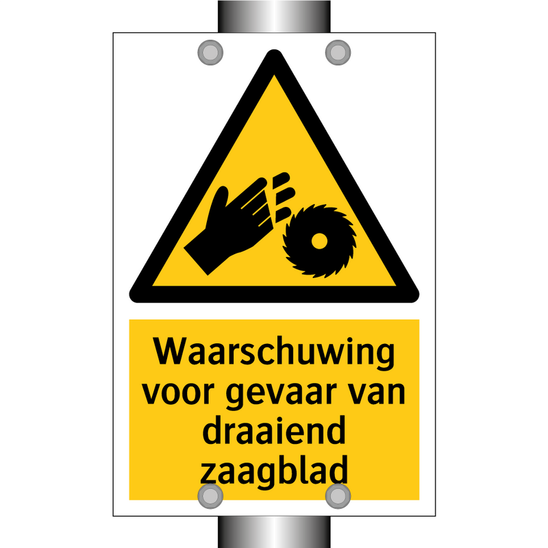 Waarschuwing voor gevaar van draaiend zaagblad & Waarschuwing voor gevaar van draaiend zaagblad