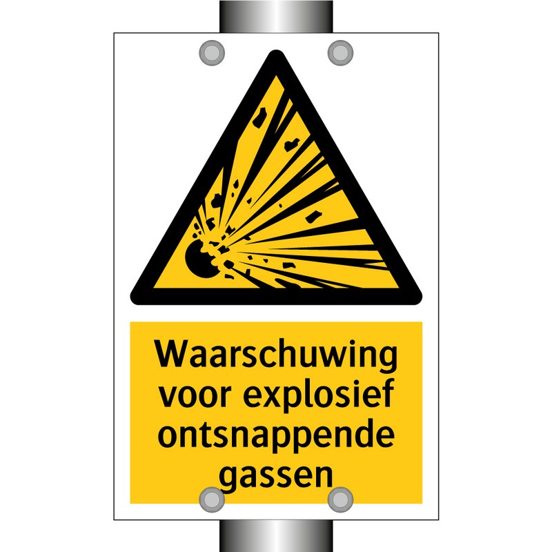 Waarschuwing voor explosief ontsnappende gassen & Waarschuwing voor explosief ontsnappende gassen