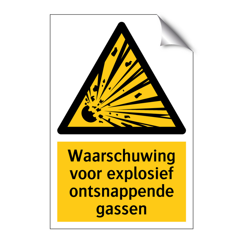 Waarschuwing voor explosief ontsnappende gassen & Waarschuwing voor explosief ontsnappende gassen