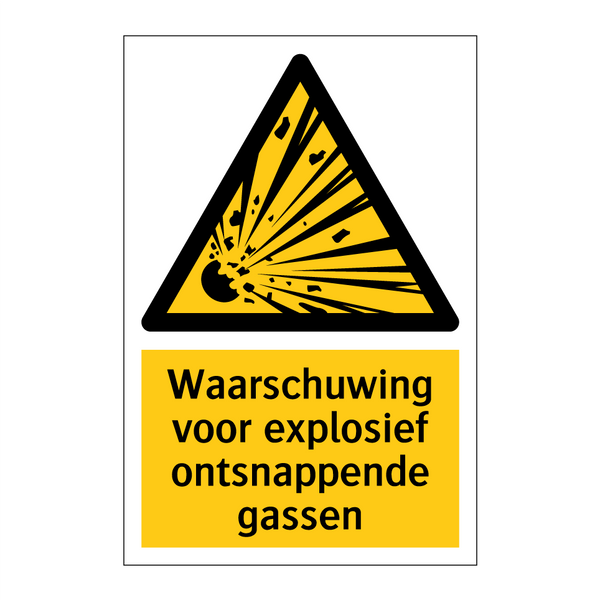 Waarschuwing voor explosief ontsnappende gassen & Waarschuwing voor explosief ontsnappende gassen