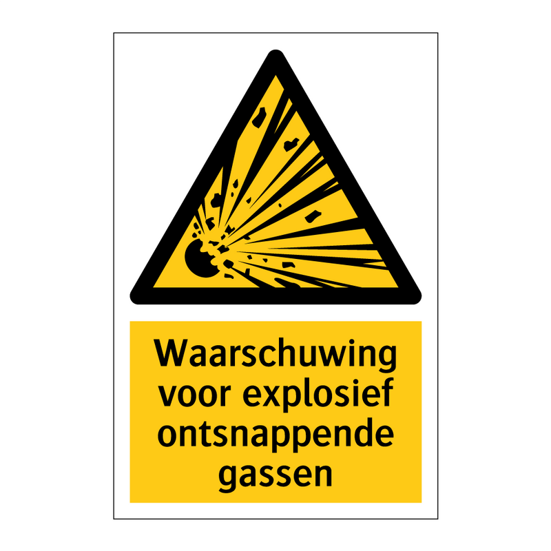 Waarschuwing voor explosief ontsnappende gassen & Waarschuwing voor explosief ontsnappende gassen
