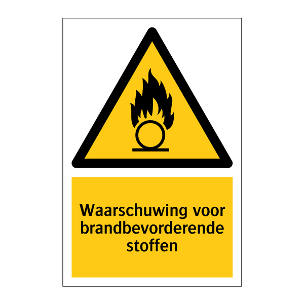 Waarschuwing voor brandbevorderende stoffen & Waarschuwing voor brandbevorderende stoffen