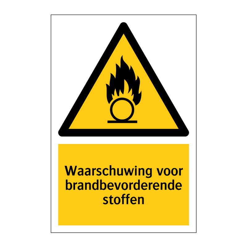 Waarschuwing voor brandbevorderende stoffen & Waarschuwing voor brandbevorderende stoffen