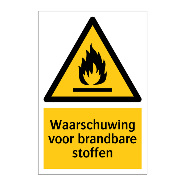 Waarschuwing voor brandbare stoffen & Waarschuwing voor brandbare stoffen