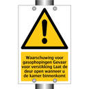 Waarschuwing voor gasophopingen Gevaar voor verstikking Laat de deur open wanneer u de kamer binnenkomt