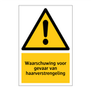 Waarschuwing voor gevaar van haarverstrengeling & Waarschuwing voor gevaar van haarverstrengeling