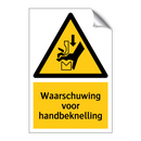 Waarschuwing voor handbeknelling & Waarschuwing voor handbeknelling