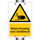 Waarschuwing voor handletsel & Waarschuwing voor handletsel & Waarschuwing voor handletsel