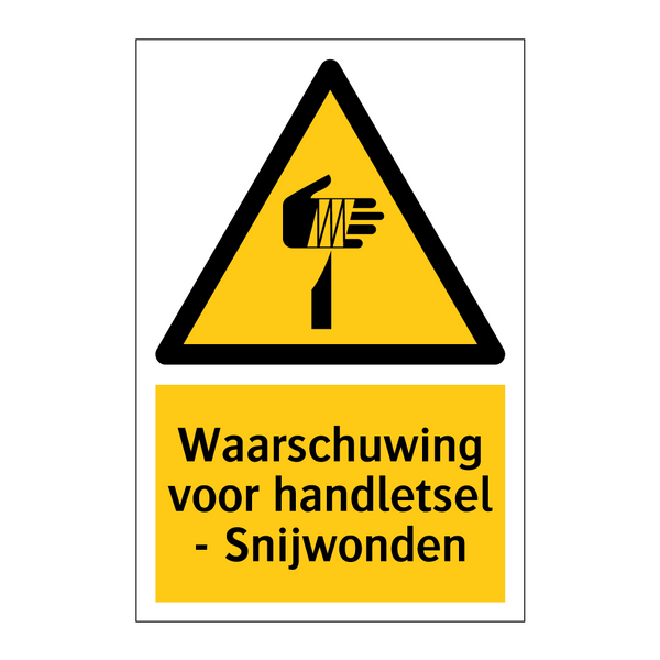 Waarschuwing voor handletsel - Snijwonden & Waarschuwing voor handletsel - Snijwonden