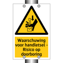 Waarschuwing voor handletsel - Risico op doorboring