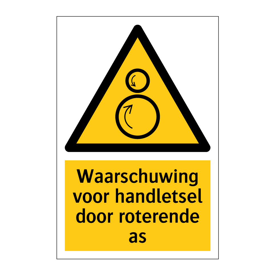Koop Waarschuwing voor handletsel door roterende as bord | SignOnline ...