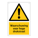 Waarschuwing voor hoge drukstraal & Waarschuwing voor hoge drukstraal