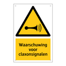 Waarschuwing voor claxonsignalen & Waarschuwing voor claxonsignalen