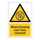 Waarschuwing voor hete vloeistof & Waarschuwing voor hete vloeistof