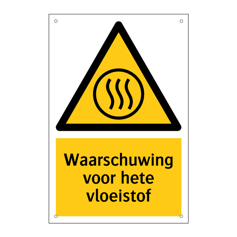 Waarschuwing voor hete vloeistof & Waarschuwing voor hete vloeistof