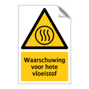 Waarschuwing voor hete vloeistof & Waarschuwing voor hete vloeistof