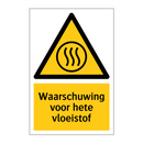 Waarschuwing voor hete vloeistof & Waarschuwing voor hete vloeistof