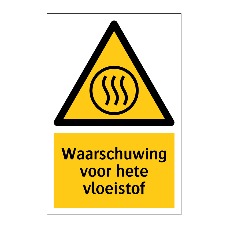 Waarschuwing voor hete vloeistof & Waarschuwing voor hete vloeistof
