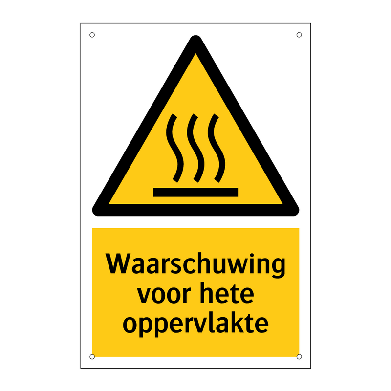 Waarschuwing voor hete oppervlakte & Waarschuwing voor hete oppervlakte