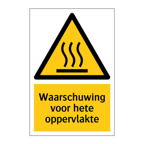 Waarschuwing voor hete oppervlakte & Waarschuwing voor hete oppervlakte