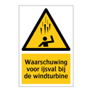 Waarschuwing voor ijsval bij de windturbine & Waarschuwing voor ijsval bij de windturbine