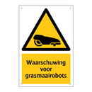 Waarschuwing voor grasmaairobots & Waarschuwing voor grasmaairobots