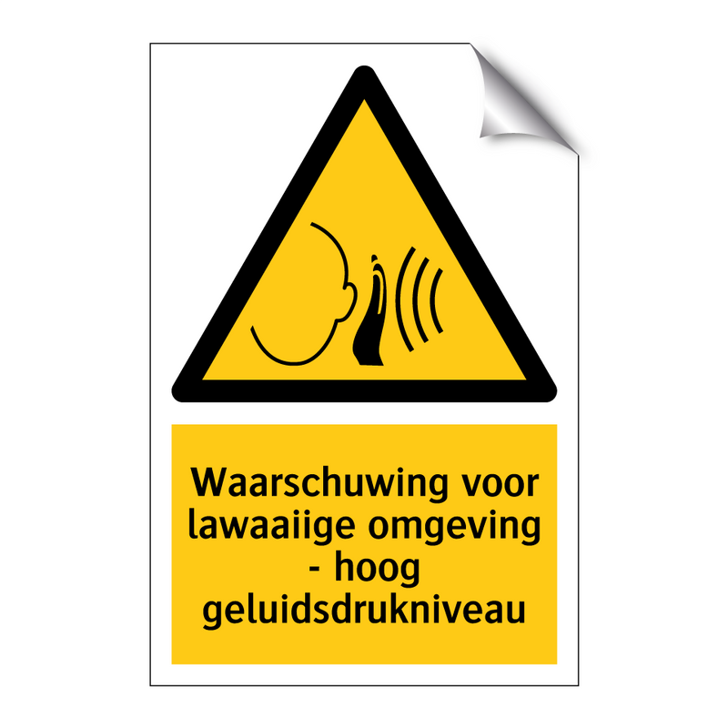 Waarschuwing voor lawaaiige omgeving - hoog geluidsdrukniveau