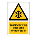 Waarschuwing voor lage temperatuur & Waarschuwing voor lage temperatuur