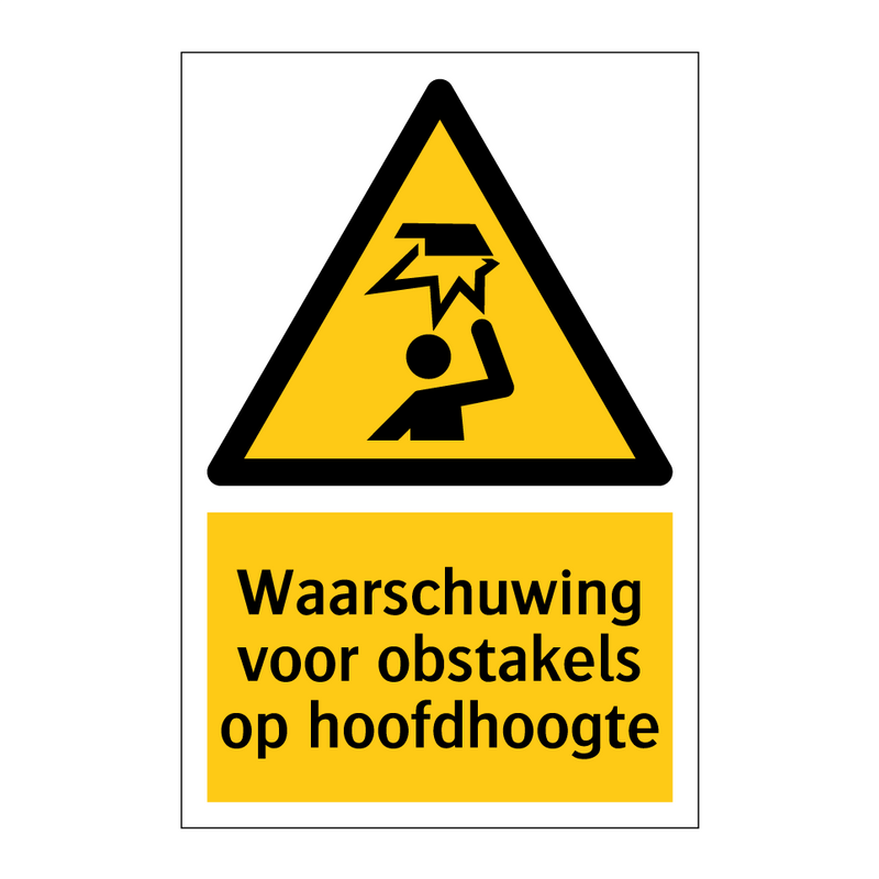 Waarschuwing voor obstakels op hoofdhoogte & Waarschuwing voor obstakels op hoofdhoogte