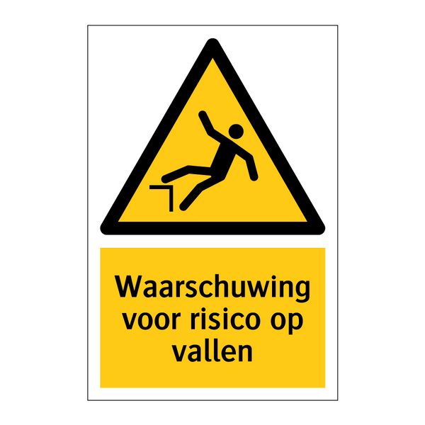 Waarschuwing voor risico op vallen & Waarschuwing voor risico op vallen