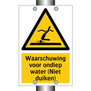 Waarschuwing voor ondiep water (Niet duiken) & Waarschuwing voor ondiep water (Niet duiken)